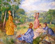 Pierre-Auguste Renoir Young Ladies Playing Badminton USA oil painting artist